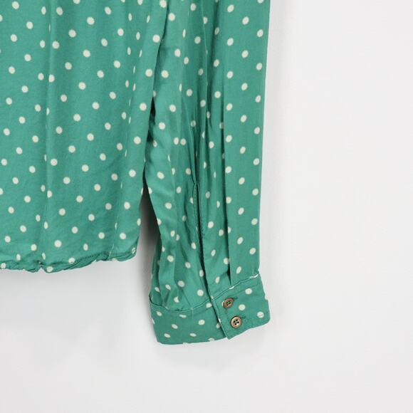 Anthropologie Maeve Asbury Printed Blouse Kelly Green Size Small - Picture 6 of 7